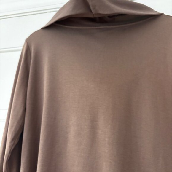 Peruvian Connection Milk Chocolate Cowl Neck Sweater Blouse Size Medium Pima - Picture 8 of 9